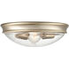 Belforge 2 Light 12.5 inch Modern Gold Flush Mount Ceiling Light